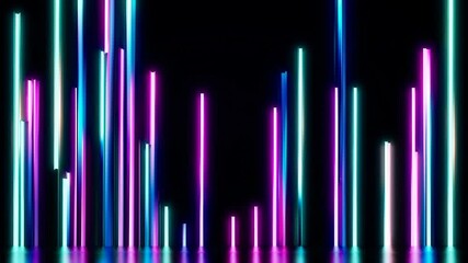 Wall Mural - futuristic neon gradient pattern with vertical glowing lines blending smooth and radiant colors. min