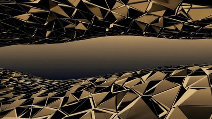 Wall Mural - gold futuristic infinity abstract background. gradient geometric polygon shapes. minimalistic contem