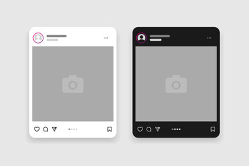 Leinwandbilder - Social media carousel post template mockup. Mobile app interface with blank pictures, editable posts. Scroll frame pages, social media photography.