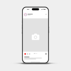 Leinwandbilder - Social media carousel post template mockup. Mobile app interface with blank pictures, editable posts. Scroll frame pages, social media photography.
