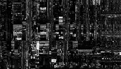 Aufkleber - Abstract creative glitch overlay texture. Geometric pixel pattern of a digital glitch on transparent background, digital pattern