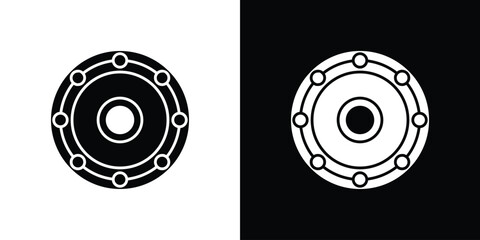 Wall Mural - car bearing icon in flat version on black and white background