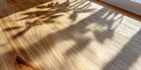 Poster - Sunlight and Shadow on Wooden Surface, Evoking Natural Texture and Sustainable Design, Perfect for Interior Decor and Construction Material Promotion : Generative AI