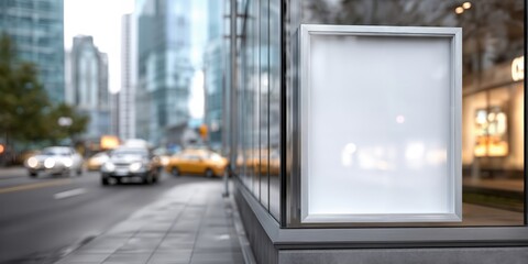 Aufkleber - Blank Billboard on City Street With Cars and Buildings, Ideal for Advertising Campaigns and Urban Marketing : Generative AI