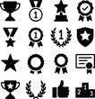 © VectorGomes - Solid icon pack with medals, trophies, laurels, certificates, and stars. Perfect for reward, ranking, and recognition visuals in dark style.