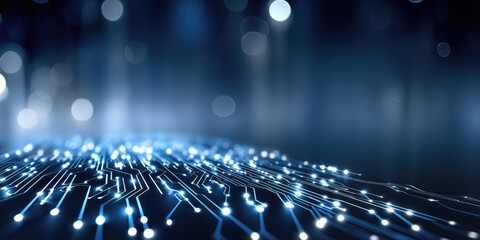 Aufkleber - Glowing Circuit Board With Bokeh Lights, Representing Digital Transformation and Technological Advancement in the World of Information Technology : Generative AI