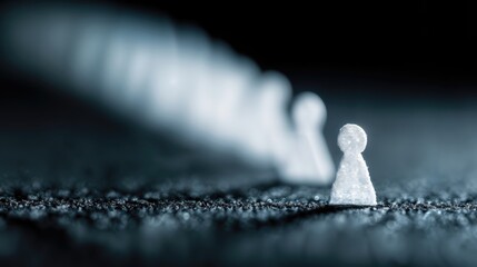 Aufkleber - Line of Game Pieces on a Textured Surface, Symbolizing Strategy, Teamwork, and Leadership in Business and Decision Making : Generative AI