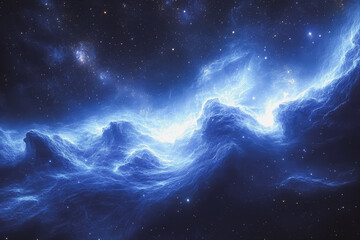Wall Mural - vast, starry sky with a deep blue hue. the stars are scattered throughout the sky, with some appeari