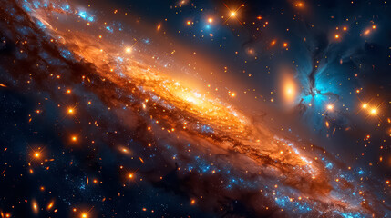 Wall Mural - Space background with stardust and shining stars. Realistic cosmos and color nebula. Colorful galaxy