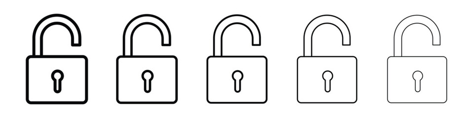 Canvas Print - Unlock icon vector collection. EPS 10