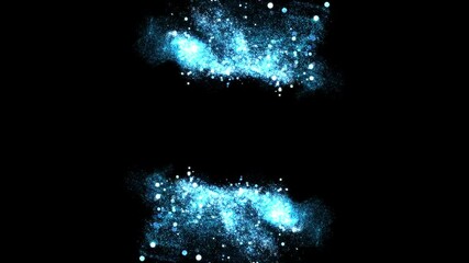 Wall Mural - blue curve particles flow, blue particles, blue dust, loop transparent video, motion background