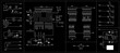 © TKalinovskaya - Schematic diagram of electronic device.Vector drawing electrical circuit with microcontroller, sensor, integrated circuit,capacitor, button, connector,transistor, resistor, other components.