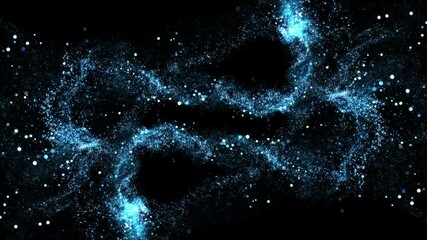 Wall Mural - blue smooth particles flow, blue particles, indigo dust, loop transparent video, motion background