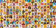 © Prostock-studio - A collection showcasing faces of diverse individuals from various backgrounds, radiating joy and unity. Each portrait captures unique expressions against bright, colorful backdrops.