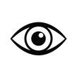 © Monoara - human eye icon silhouette on white background, eye symbol, vision icon