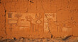 © candra - Ancient Petroglyphs on Cracked Adobe Wall Photo