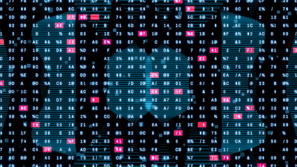 Fototapete - concept visual of digital data 