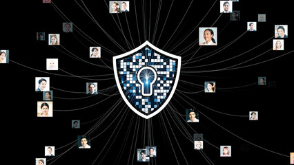 Aufkleber - People and security concept visual. Personal information. SNS.