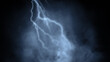 © Victor - Abstract realistic blue nature lightning thunder background . Bright curved line on isolated texture overlays. Stock illustration.