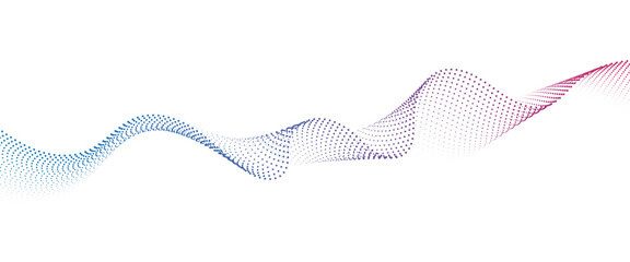 Leinwandbilder - Flowing Dot Wave halftone gradient pattern on transparent background	
