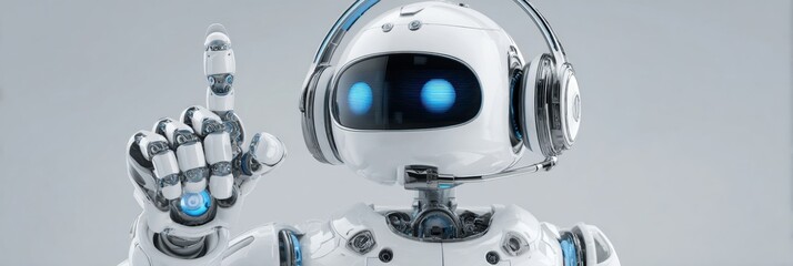 Aufkleber - 3D Robot Acts as Bank Support Agent, Showcasing Advanced Technology and Customer Service Skills in a Modern Environment