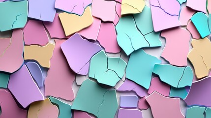 Poster - Geometric pastel mosaic pattern forming an eye-catching abstract background design