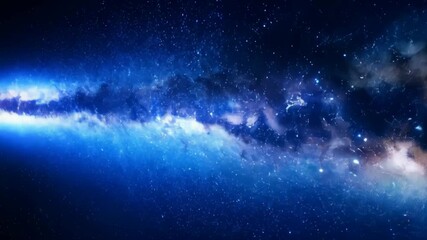 Wall Mural - celestial expanse showcasing deep blue and purple swirling nebulae illuminated by bright ethereal st