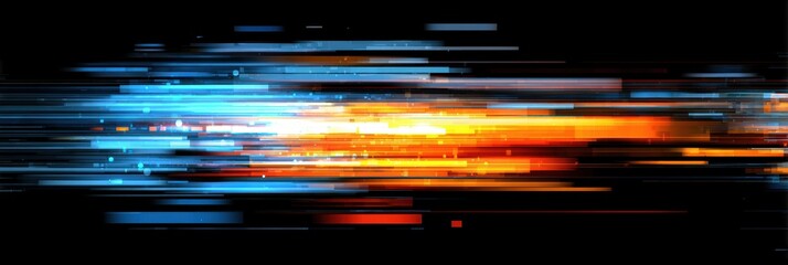 Dynamic cyber technology concept with neon interface elements, ideal for data visualization dashboards, cybersecurity presentations, and tech conference visuals. 