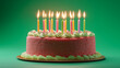 © Quang - Colorful birthday cake with sprinkles on the green background