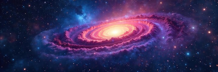 vast, star-strewn celestial expanse, swirling nebulae and distant galaxies create a breathtaking vie