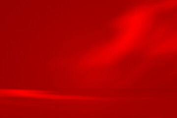 Leinwandbilder - Wall interior background, studio and backdrops show products.with shadow from window color Red background for text insertion and presentation product	