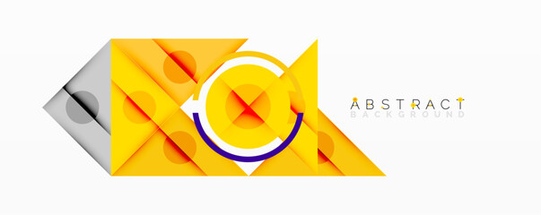 Aufkleber - Bright yellow abstract design. Geometric shapes overlap creating dynamic visual effect. Modern composition suitable for backgrounds.