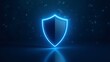 © Riteek - A modern shield icon with a glowing edge placed on a dark blurred backdrop, symbolizing cybersecurity, protection, and trust in secure digital environments.