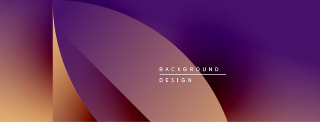 Fototapete - Abstract gradient background. Purple, orange hues blend smoothly. Minimalist design features text element. Modern aesthetic.
