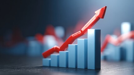 Aufkleber - Growth Business Graph Illustrates Financial Success With Upward Trends and Increased Market Profits in a Dynamic Economic Landscape