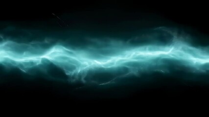 Wall Mural - Blue Energy Beam In Dark Scene. Seamless looping video background. 