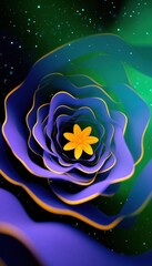 Wall Mural - Abstract flower in deep space