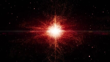 Wall Mural - magic glwing red dotted sphere with particles loop animation.