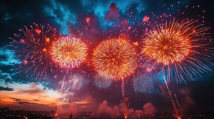 fireworks in the night sky