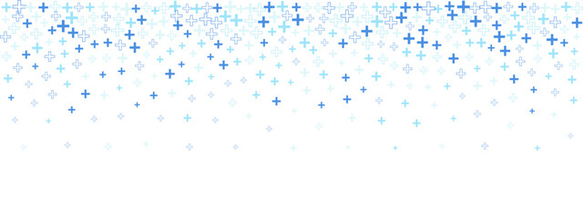 seamless blue background with abstract plus pattern. clean medical design with healthcare symbols in