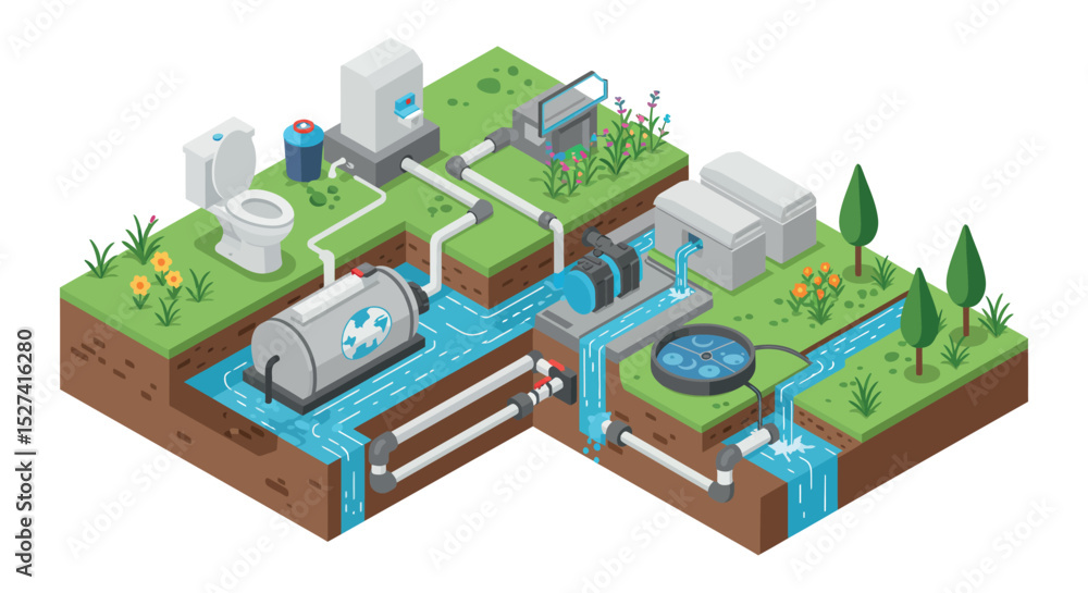 Eco-friendly wastewater treatment system and recycling process diagram ...