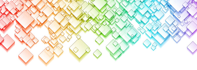 Aufkleber - Colorful gradient mosaic squares abstract geometric concept background. Vector banner design