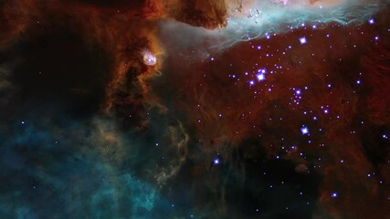 Wall Mural - colorful space cloud nebula in outer space. 4k