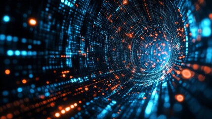 Wall Mural - futuristic digital interface visualizing big data analytics, abstract visualization of cloud computi