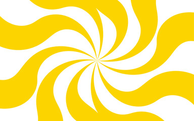 Aufkleber - Abstract background with hypnotic swirl pattern bright yellow and white wavy radial lines. Central focal point and spirals outward with fluid, dynamic motion. Flat, vibrant, and suitable for pop-art