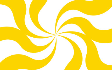 Aufkleber - Abstract background with hypnotic swirl pattern bright yellow and white wavy radial lines. Central focal point and spirals outward with fluid, dynamic motion. Flat, vibrant, and suitable for pop-art