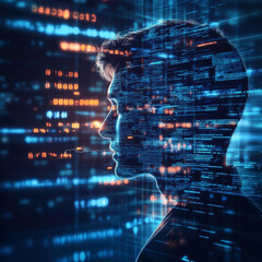 businessman holding machine learning tools and technologies to drive innovation in business. leverag
