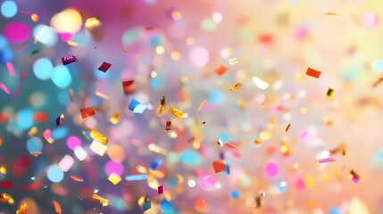 Wall Mural - celebration and colorful confetti party. blur abstract background
