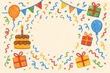 birthday card with cake and candles in crayon