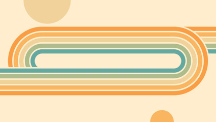 Wall Mural - abstract background of rainbow groovy wavy line design in 1970s hippie retro style. vector pattern r
